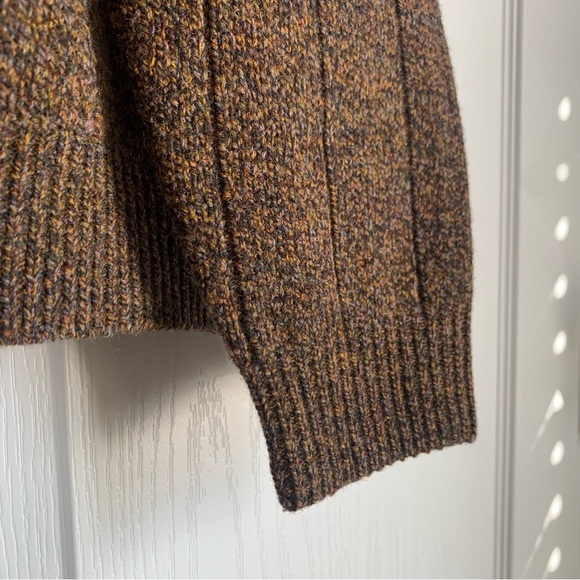 Men’s Talbots Merino Wool Blend Brown Zip Sweater - Picture 4 of 10